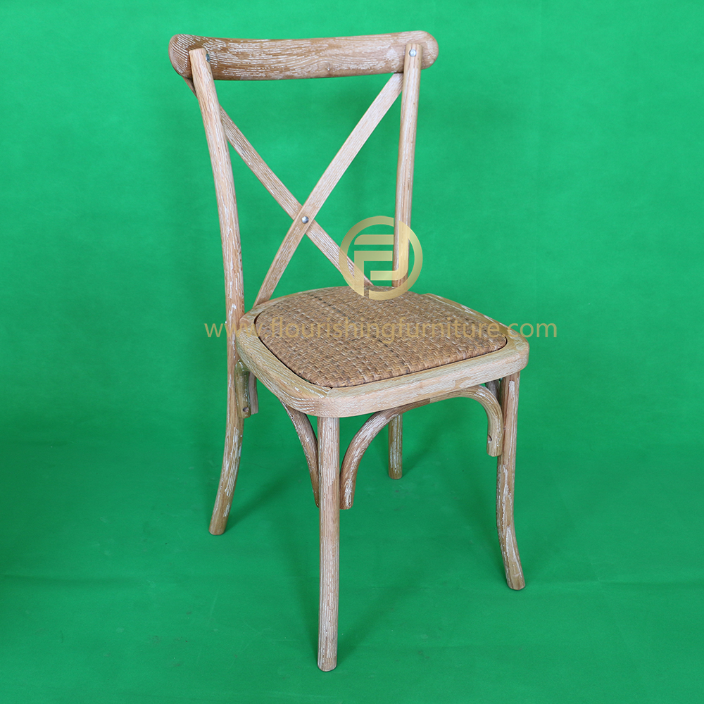 Stackable OAK rustic cross back chair/x back chair