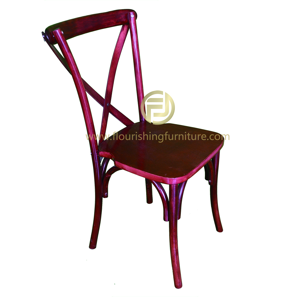 Classic Series Wood Cross Back Stacking Chair