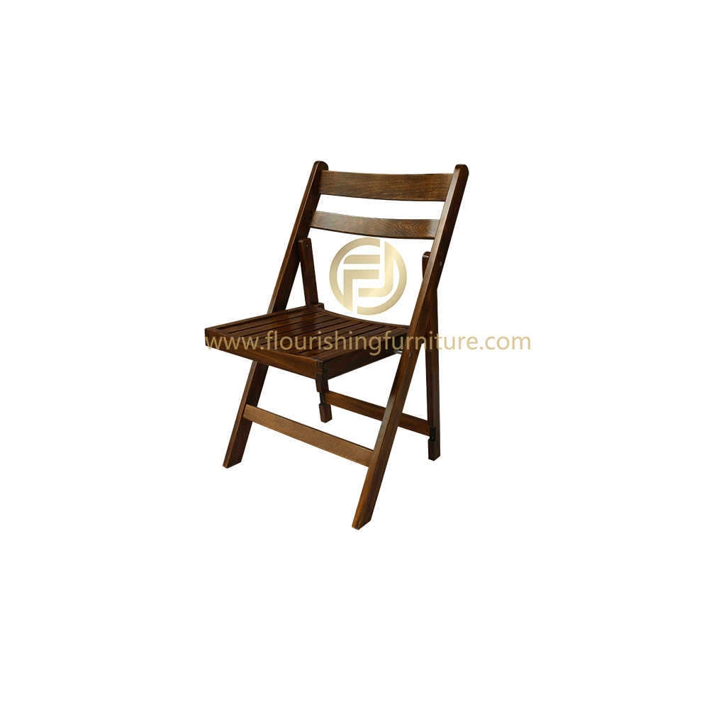 Wooden slatted folding chair