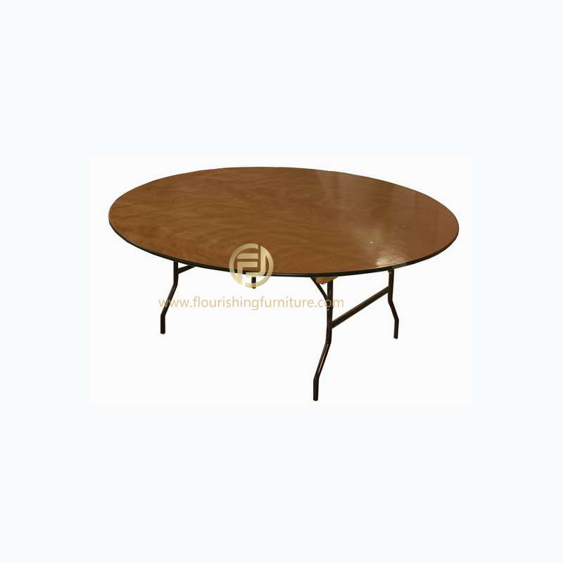 Folding plywood round table with PVC edge
