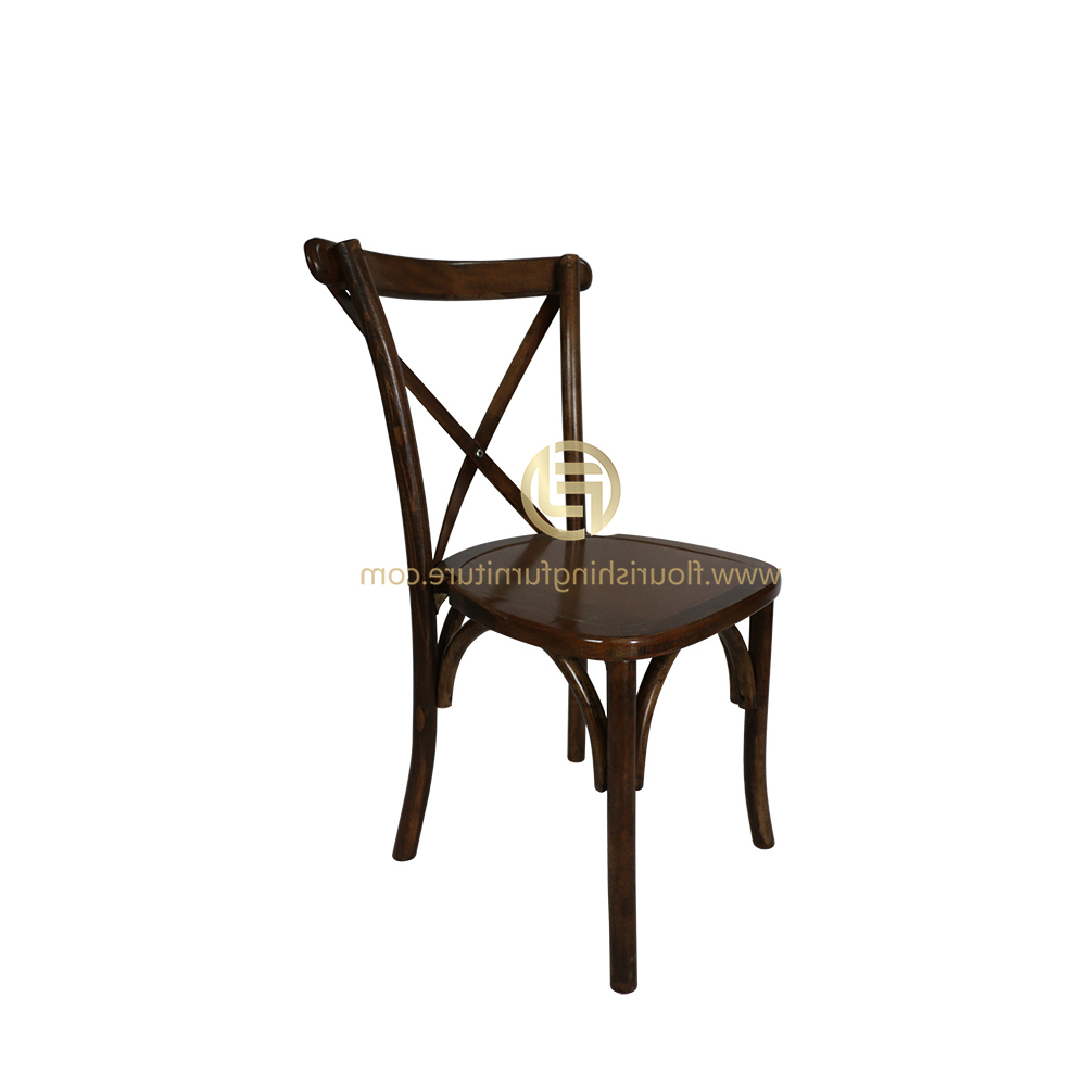 wooden cross back X banquet chairs solid wood seat